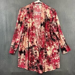 Jones Studio Y2K Petite XL Open Front floral 3/4 Length Sleeve Cardigan Kimono